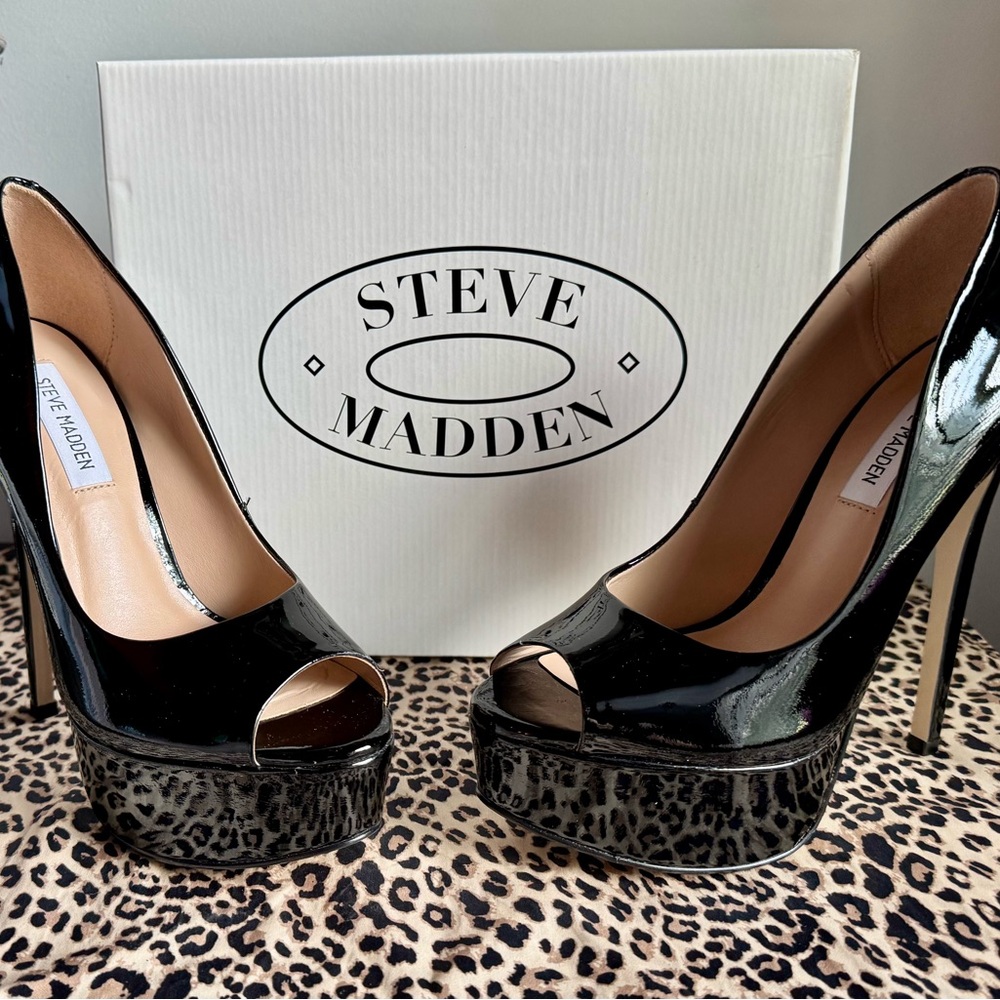 Steve Madden Black Patent Leather Heels